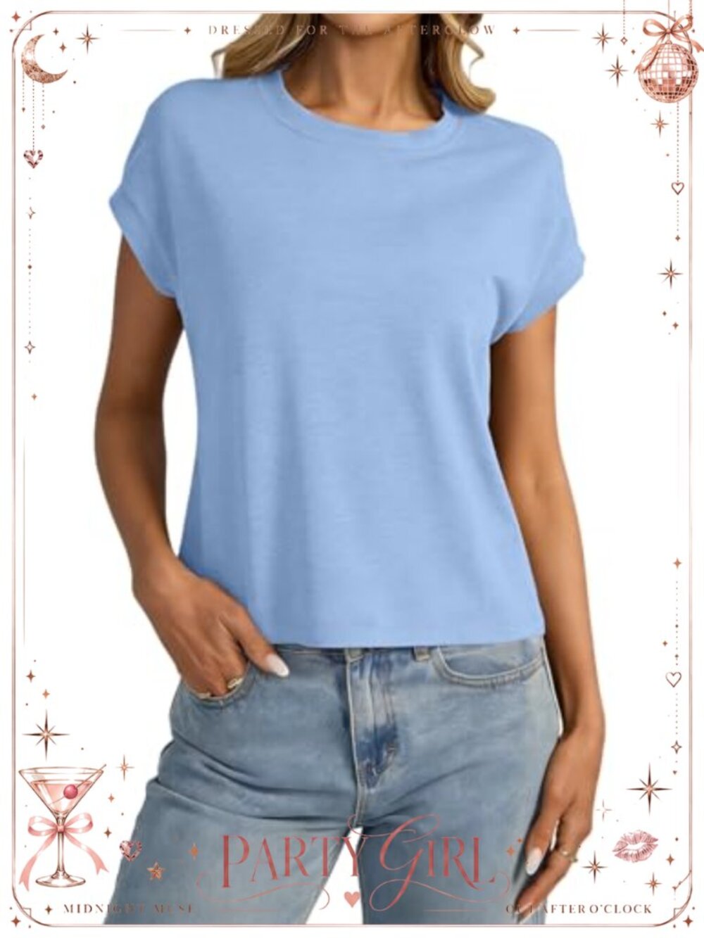 Womens Cap Sleeve Crop Top Crewneck Loose Fit Boxy Tee Summer Casual